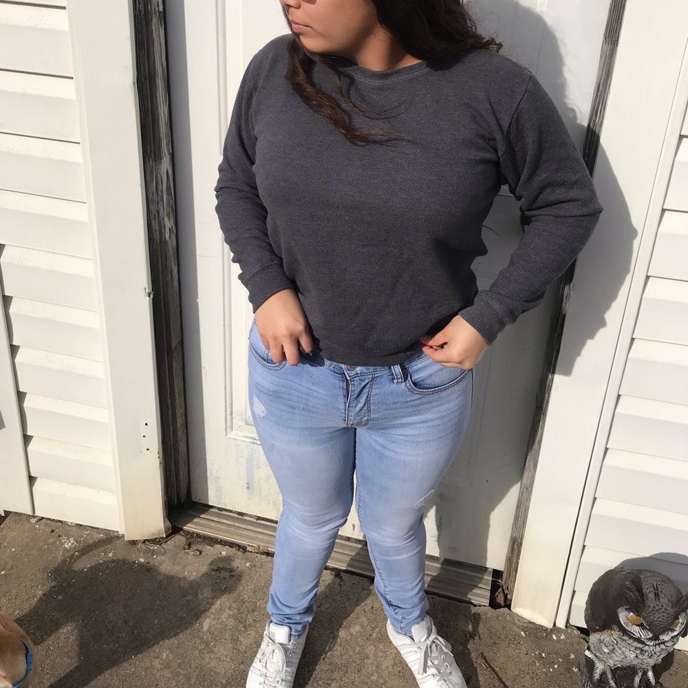 Gray Fleece Crew Sweatshirt